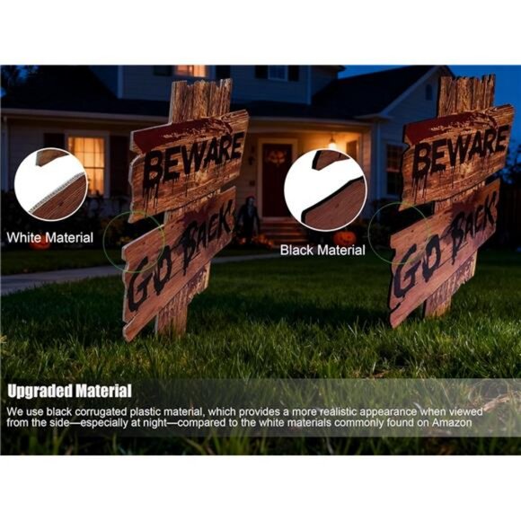 Halloween Decorations, 3 Pack 19" x 16" Yard Signs Stakes Props Outdoor Decor - Picture 6 of 8